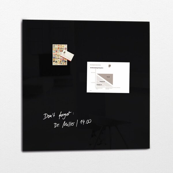 Image Glas-Magnetboard Artverum, schwarz inkl. 1 starker SuperDym-Magnet und