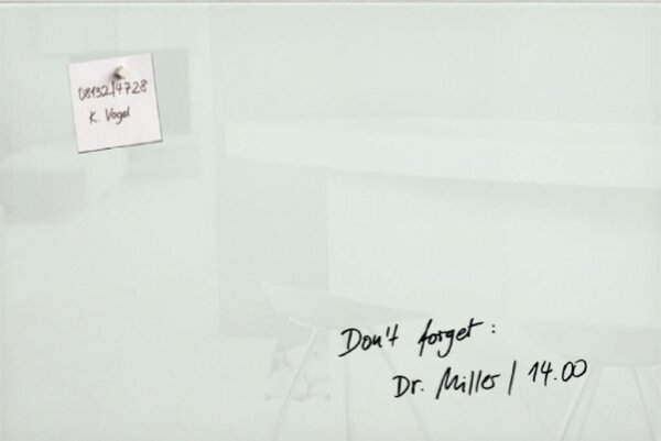 Image Glas-Magnetboard Artverum, weiss, inkl. 2 extra starke Magnete und