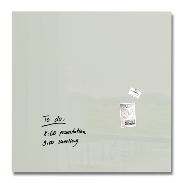 Image Glas-Whiteboard Artverum 1000 x 1000 mm, grau, inkl. zwei extra-starker