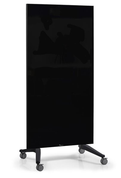 Image Glassboard mobil schwarz 90x175cm auf 4 Rollen fahrbar