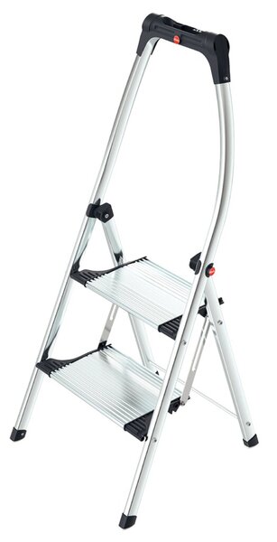 Image HAILO Komfort-Klapp-Tritt,Alu,H 0,49m,2 Stufen,mit Ablageschale