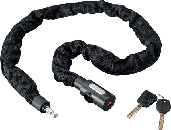 Image Fahrrad-Kettenschloss, 120 cm mit Leuchtschlüssel, schwarz