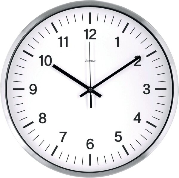 Image Funkwanduhr Java, DCF, Ø 35 cm, silber Funkuhr mit analoger Zeitanzeige,