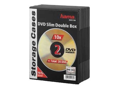 Image HAMA 1x10 Hama DVD-Doppel-Leerhülle Slim 75% Platzsparnis 51184