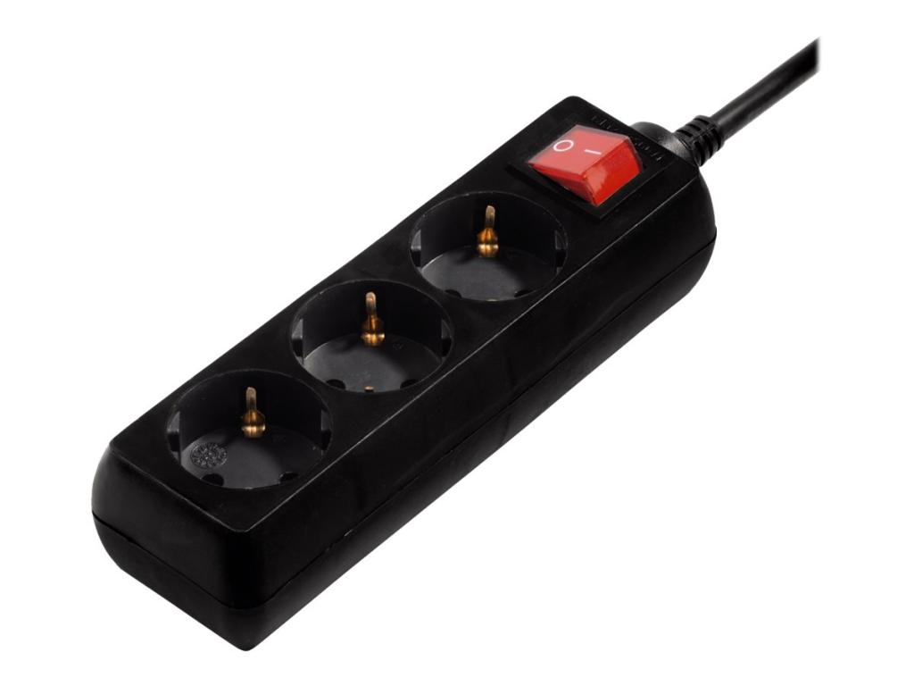 Image HAMA 3-Way Power Strip with Switch - Steckdosenleiste - 3 Ausgangsstecker - Sch