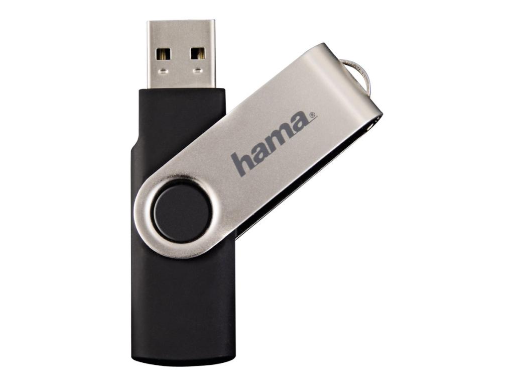 Image HAMA FlashPen Rotate USB 2.0 128GB schwarz / silber