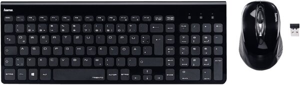 Image HAMA "Trento" - Tastatur-und-Maus-Set - kabellos - 2.4 GHz - Deutsch - Schwarz