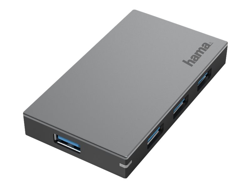 Image HAMA USB-Hub 4 Ports, USB 3.0, 5 Gbit/s, inkl. Kabel und Netzeil