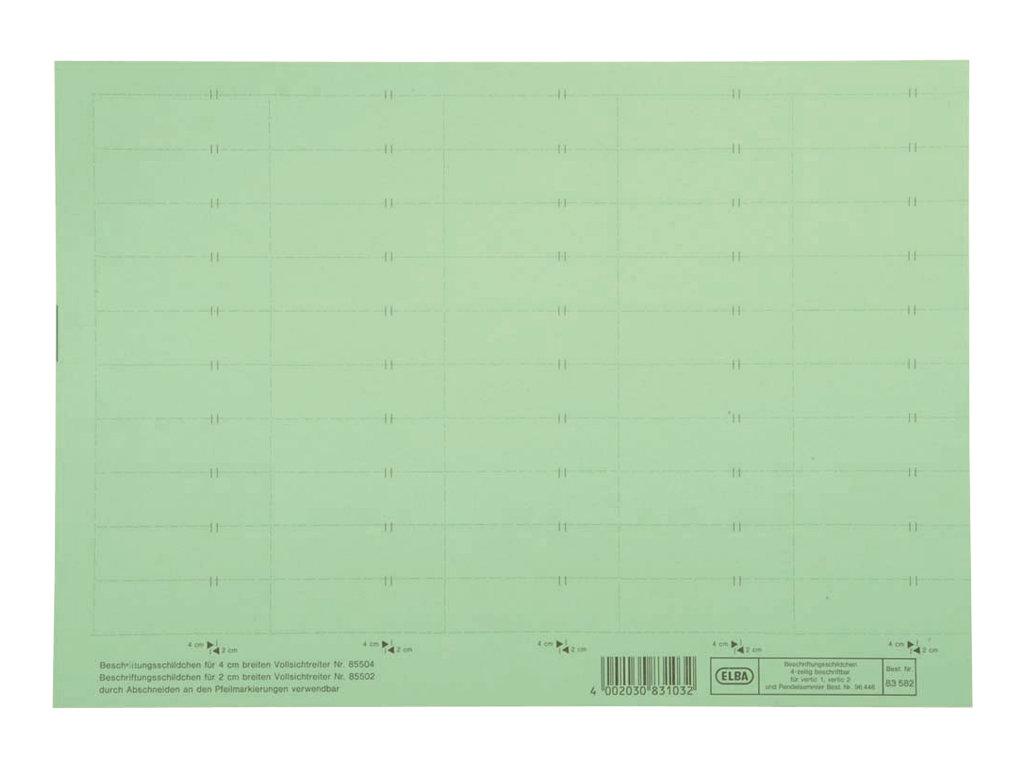Image HAMELIN ELBA Beschriftungsschild für Sichtreiter, 4-zeilig, grün - für den Mark