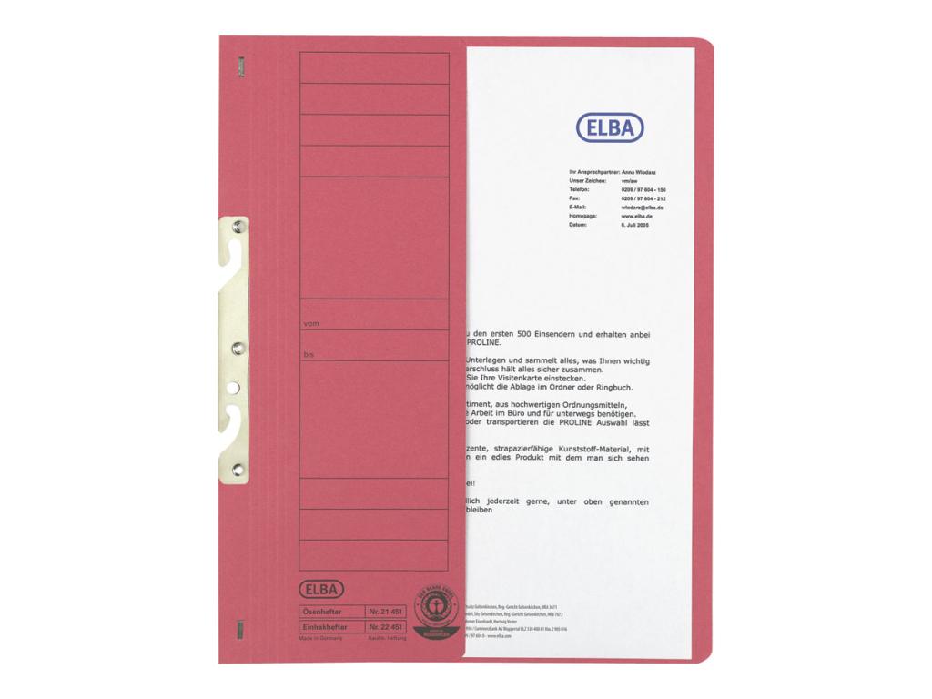 Image HAMELIN ELBA Einhakhefter aus Karton, rot, kaufmännische Heftung halber Vorderd