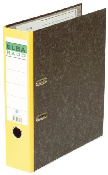 Image HAMELIN ELBA Ordner rado Wolkenmarmor, Rückenbreite: 80 mm, gelb DIN A4, Einban