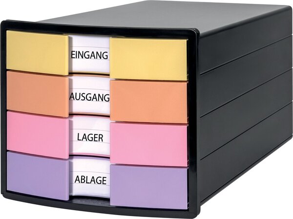 Image HAN Schubladenbox IMPULS, 4 Schübe, schwarz/pastell