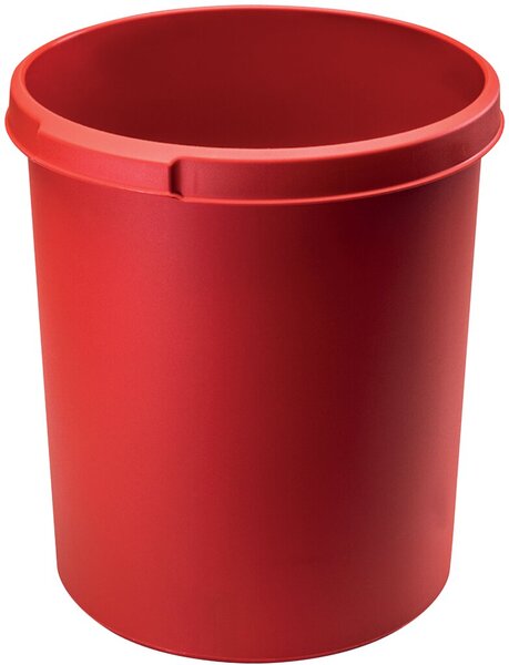 Image Papierkorb KLASSIK, 30 l, rot seidenmatte Oberfläche, standfest,