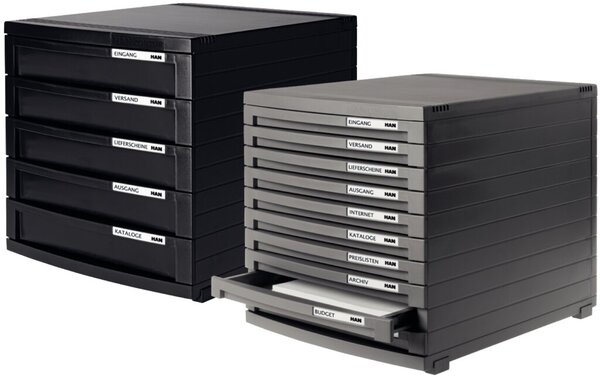 Image HAN Schubladenbox Contur  weiß DIN B4 mit 10 Schubladen