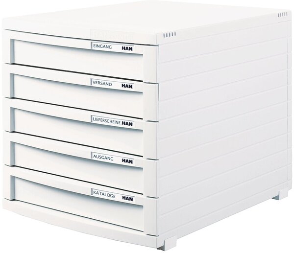 Image HAN Schubladenbox Contur  weiß DIN B4 mit 5 Schubladen