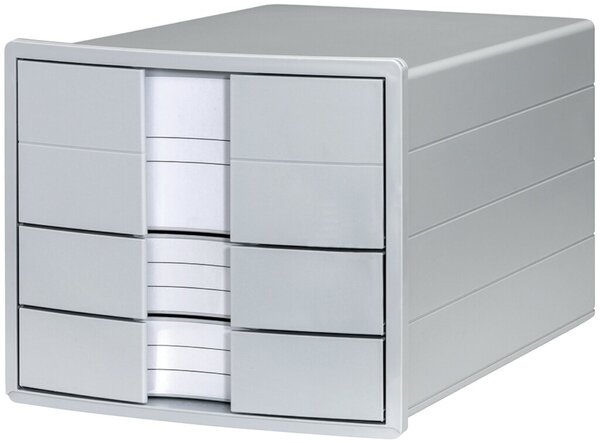 Image HAN Schubladenbox IMPULS  lichtgrau DIN C4 mit 3 Schubladen