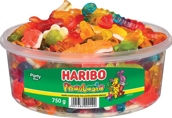 Image Haribo Phantasia 750g Party Box Fruchtgummi mit Schaumzucker, gratis