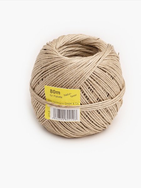 Image Naturfaserkordel mittelstark 2fach 80m, ca. 1mm Ø, für Pakete bis 8 kg