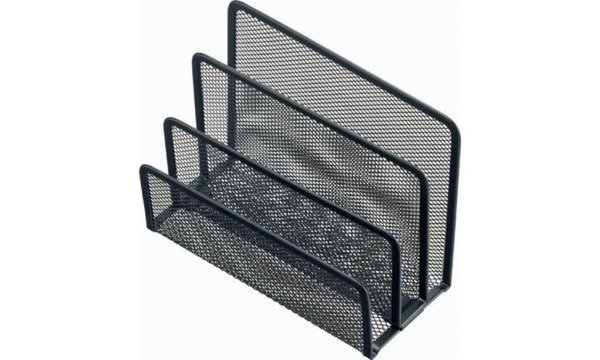 Image HELIT Briefständer Mesh, aus Drahtmetall, schwarz 3 Brieffächer, Maße: (B)140 x
