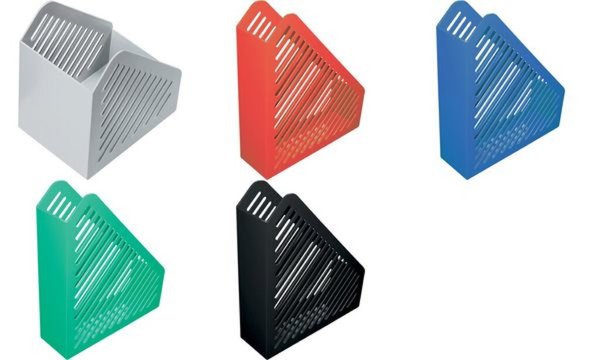 Image HELIT Stehsammler Gitterstruktur, DIN A5, Polystyrol,schwarz eckenschonend durc