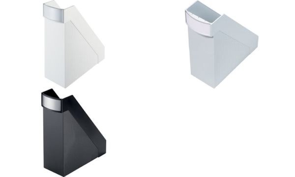 Image HELIT Stehsammler Linear, DIN A4, Polystyrol, lichtgrau extra breit, mit Griff,