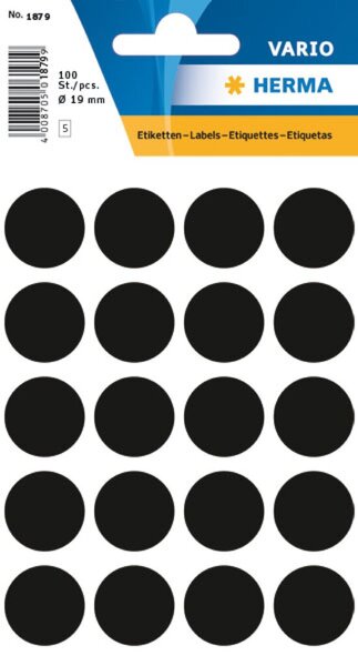 Image Etikett 19mm Farbpunkt schwarz 100 Etiketten pro Packung
