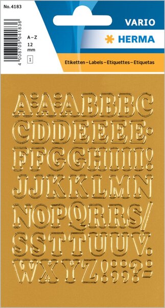 Image Buchstaben 12mm A-Z gold Prismaticfolie 1Bl 1Pack