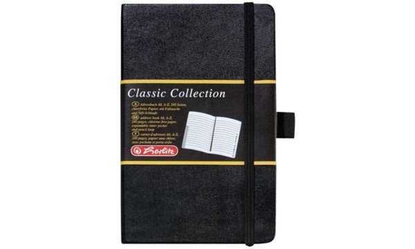 Image HERLITZ Adressbuch Classic, DIN A6, 240 Blatt Einband aus Kunstleder, mit Leseb