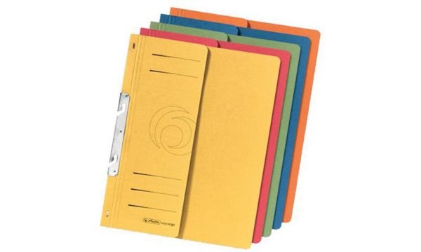 Image HERLITZ Einhakhefter,DIN A4, kaufmännische Heftung, sortiert 250 g/qm, aus Mani