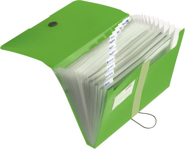 Image HERLITZ Fächermappe PP 12F apfel Gummizug Visitenkartenfach