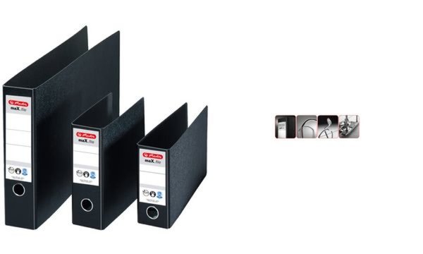 Image HERLITZ Hartpappe-Ordner maX.file, A3 hoch, schwarz Rückenbreite: 75 mm, ohne K