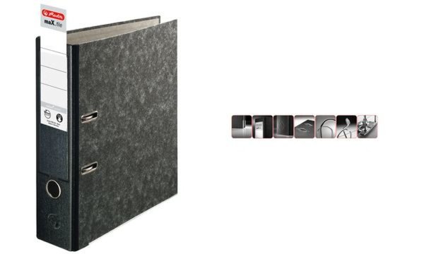 Image HERLITZ Ordner maX.file nature pocket, schwarz Rückenbreite: 50 mm, mit schwarz