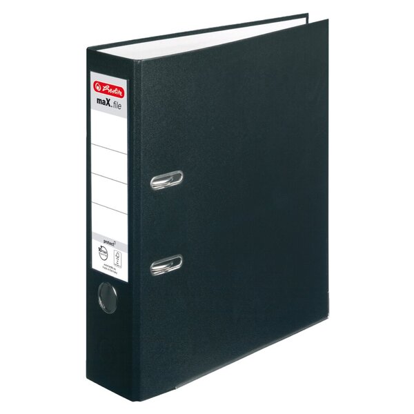 Image HERLITZ Ordner maX.file protect A4 8cm sw PP Folienbe. WechF