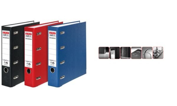 Image HERLITZ PP-Doppelordner maX.file, Rückenbreite: 70 mm, rot zweifache DIN A5-que