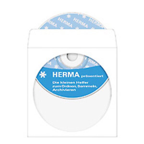 Image HERMA CD-Papierhüllen weiß mit Klebefläche  1000 St.