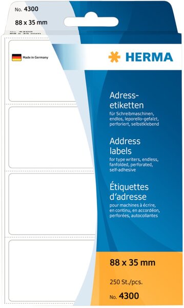 Image HERMA Etiketten endlos weiß 88x35 mm Papier 250 St.