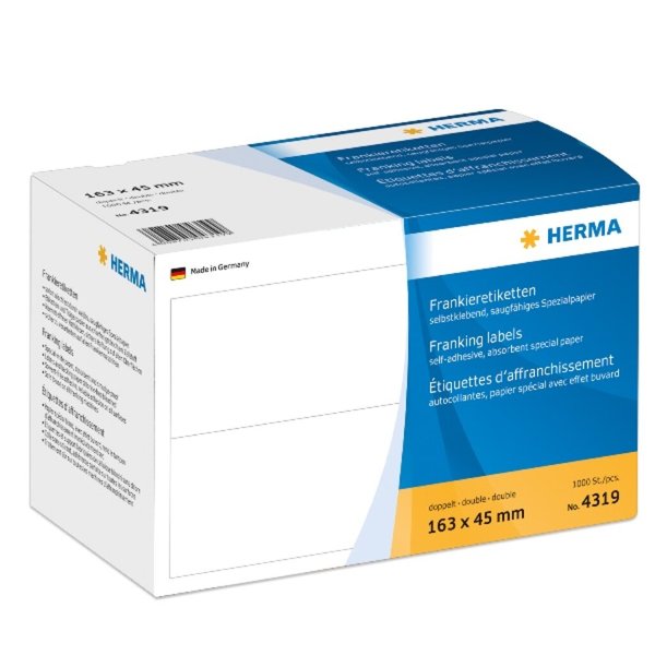 Image HERMA Frankieretiketten doppelt 163x45 mm 1000 St.