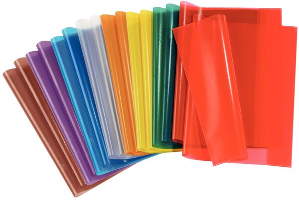 Image HERMA Heftschoner Sortiment A5 transparent (5 Farben)  10St.