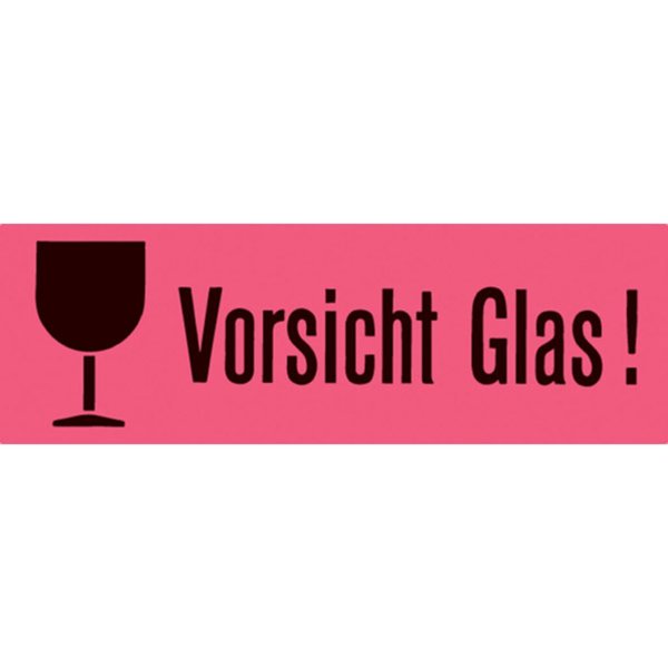 Image HERMA Hinweisetiketten "Vorsicht Glas", 39 x 118 mm - für den Markt: D / A / L 