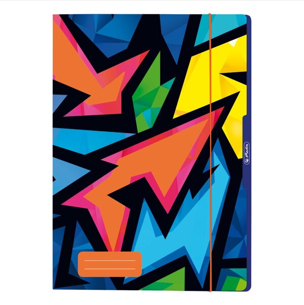 Image Sammelmappe A4 3 Klappen Motiv Neon Art, mit 3 Innenklappen, mit Gummizug