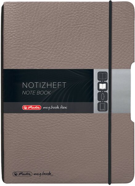 Image Notizheft flex Lederoptik A6, 40 Blatt taupe, punktiert, FSC Mix