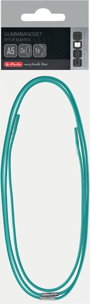 Image Gummibandset, A5, türkis 1 Verschluss- und 2 Haltegummis