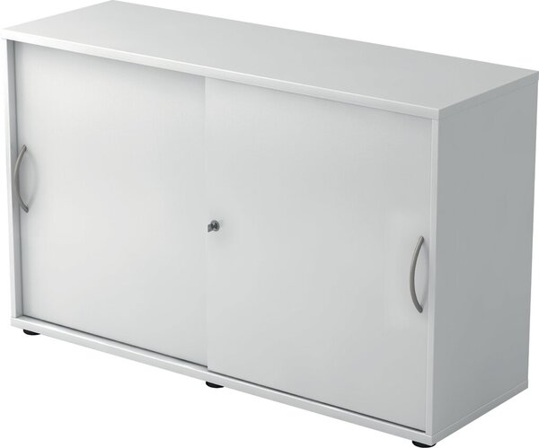 Image Schiebetürschrank 2 Ordnerhöhen 120 cm Korpus und Front Weiß