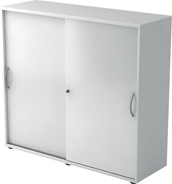 Image Schiebetürschrank 3 Ordnerhöhen 120 cm Korpus und Front Weiß