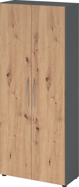 Image HAMMERBACHER Aktenschrank 4100, V4100/G/R/BM grafit, asteiche 4 Fachböden 80,0 x 34,6 x 188,0 cm