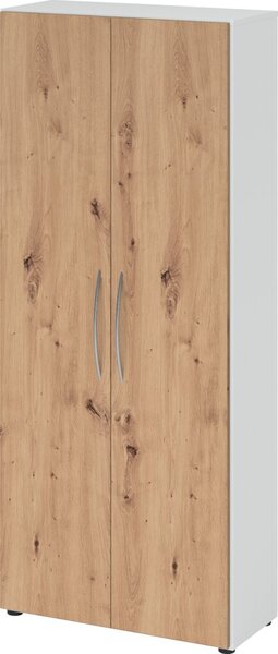 Image Schrank 5 Ordnerhöhen, 34,6 cm tief BM Korpus Weiß, Front Asteiche