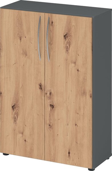 Image HAMMERBACHER Aktenschrank 4550, V4550/G/R/BM grafit, asteiche 2 Fachböden 80,0 x 34,6 x 114,4 cm