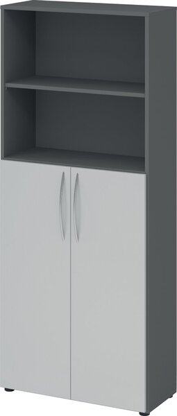 Image HAMMERBACHER Regalschrank 4770, V4770/G/5/BM grafit, lichtgrau 3 Fachböden 80,0 x 34,6 x 188,0 cm