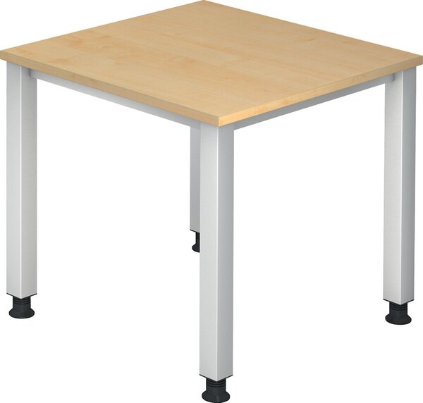 Image Schreibtisch 4-Fuß eckig 80 x 80 cm Ahorn, Rechteckform, Platte 2,5 cm