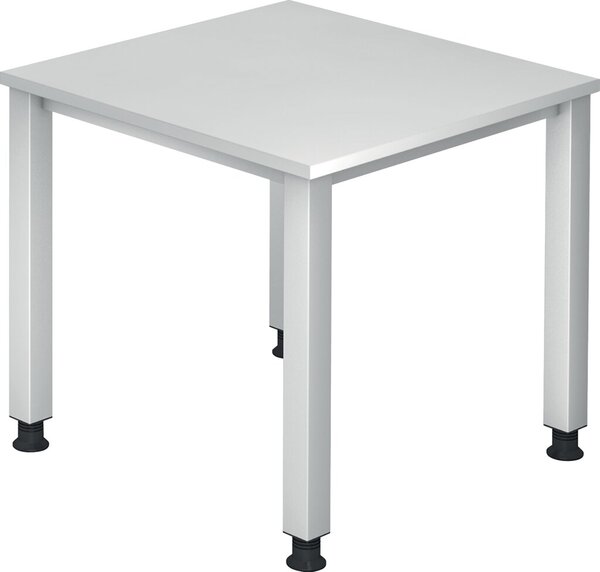 Image Schreibtisch 4-Fuß eckig 80 x 80 cm Weiß, Rechteckform, Platte 2,5 cml